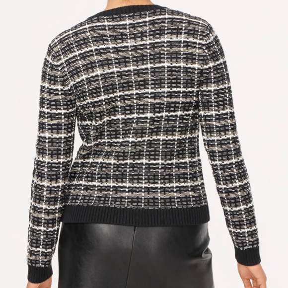 J Crew Factory Tweed Lady Cardigan Black & white Size Small - Picture 2 of 8